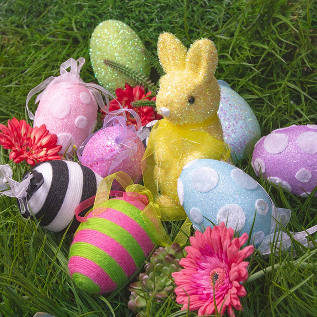 Easter egg ornaments and bunny